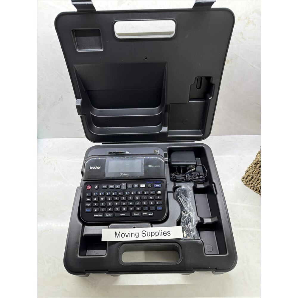 Brother P-Touch PT-D600 PC-Connectable Label Maker Hard Case Power USB Complete